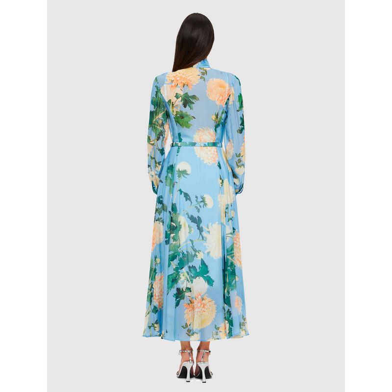 LEO LIN Liliane Tie Neck Midi Dress image number 1